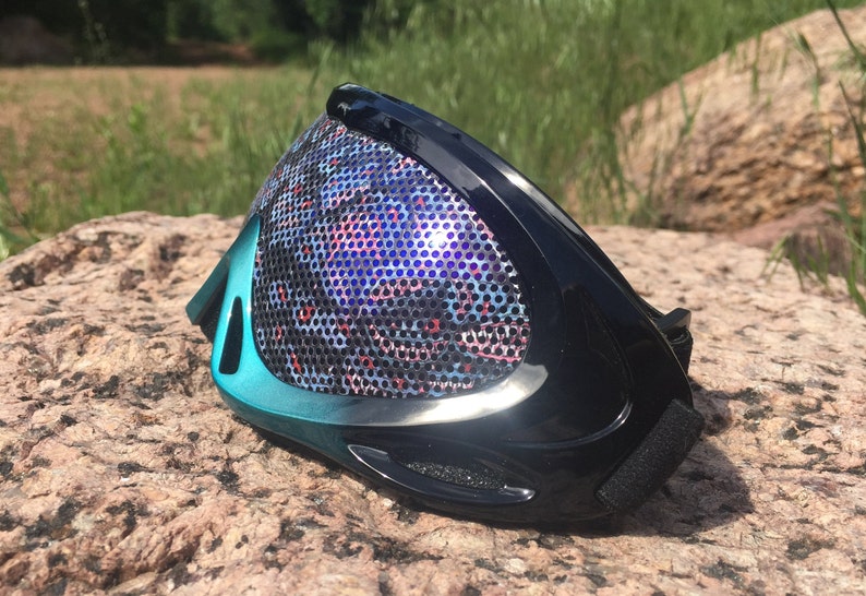 Blue Metal Goggles Burning Man /%100 UV Protected Perforated Lens