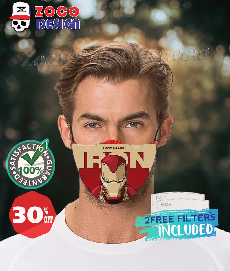 Iron Man Tony Stark Face Masks Superhero Comic Child Kid Etsy