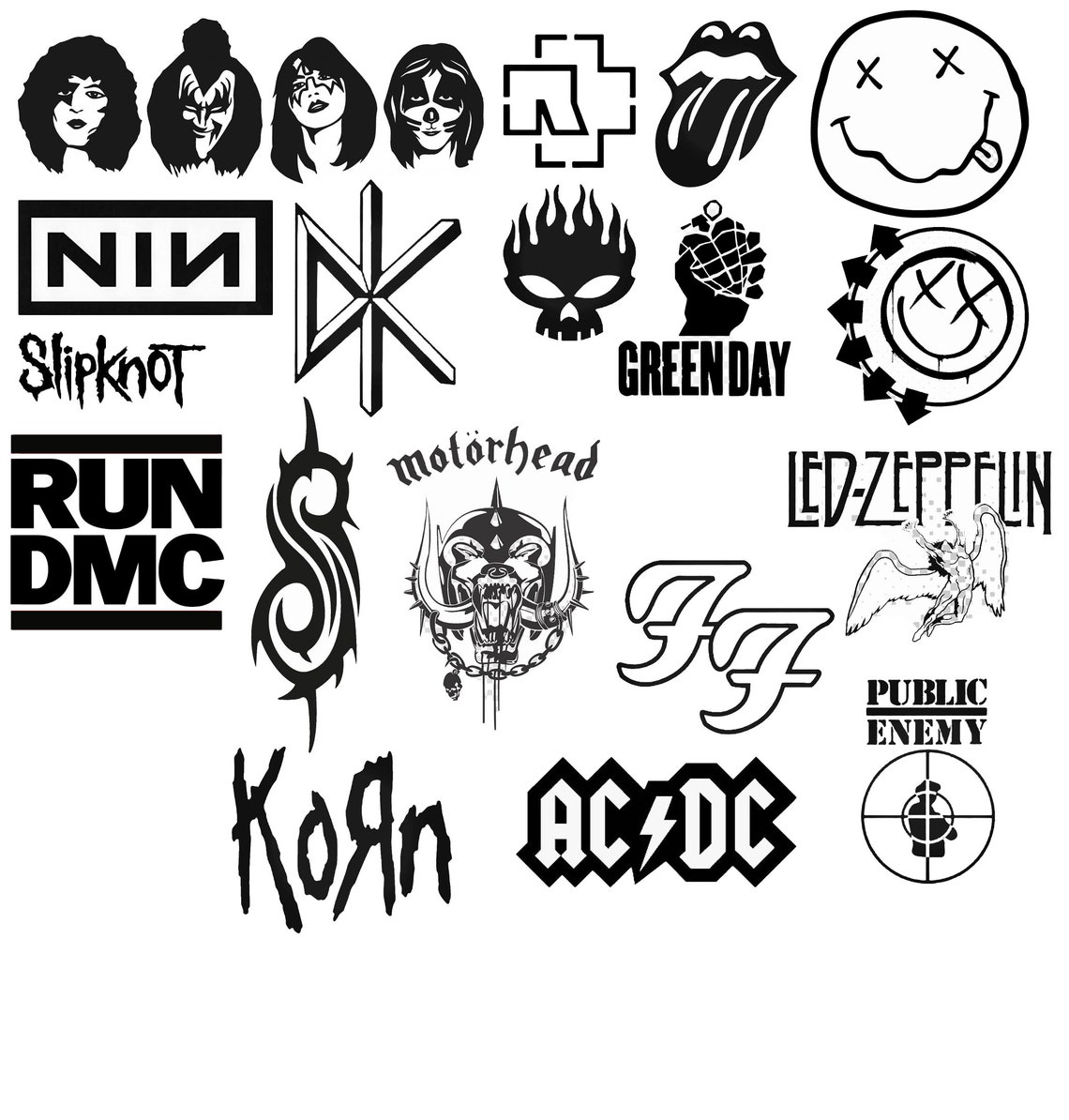 Vinyl Decal Heavy Metal/Punk Band Logos Etsy