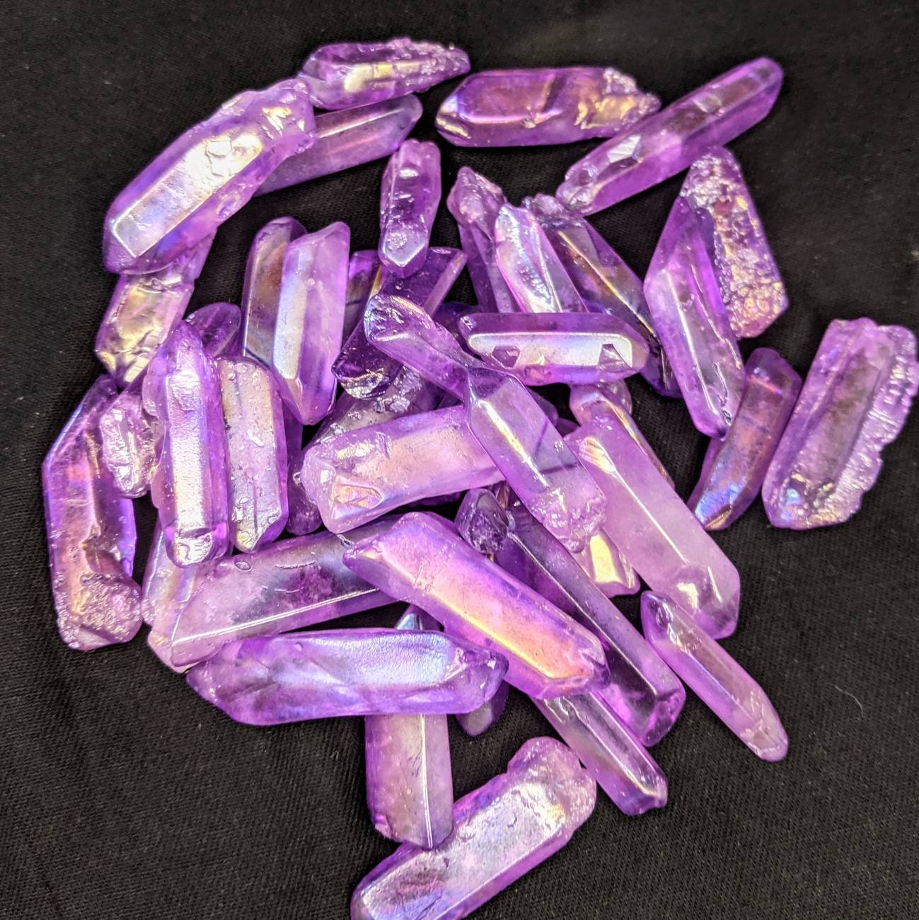 Purple Aura Quartz Crystal Points. Deep Rich Purple Angel Aura 