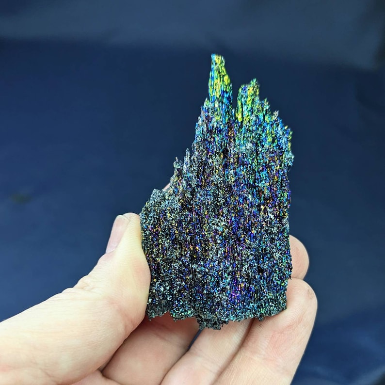 Rainbow Carborundum Stone Beautiful Metallic Rainbow Iridescent Sparkle Crystal Silicon Carbide Manmade Magic Unicorn Rock READ DESCRIPTION imagem 5