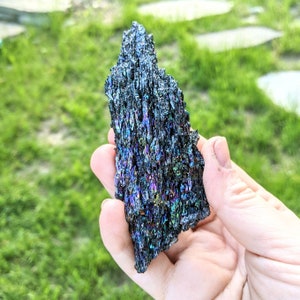 Rainbow Carborundum Stone Beautiful Metallic Rainbow Iridescent Sparkle Crystal Silicon Carbide Manmade Magic Unicorn Rock READ DESCRIPTION imagem 1