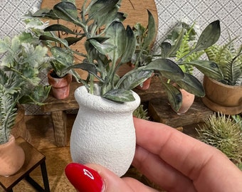 Dollhouse plant, miniature cement planter, miniature plant