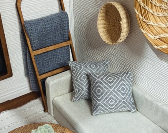 Dollhouse pillow decor, dollhouse miniatures, 1:12 scale, dollhouse decor, miniature pillow, miniature decor