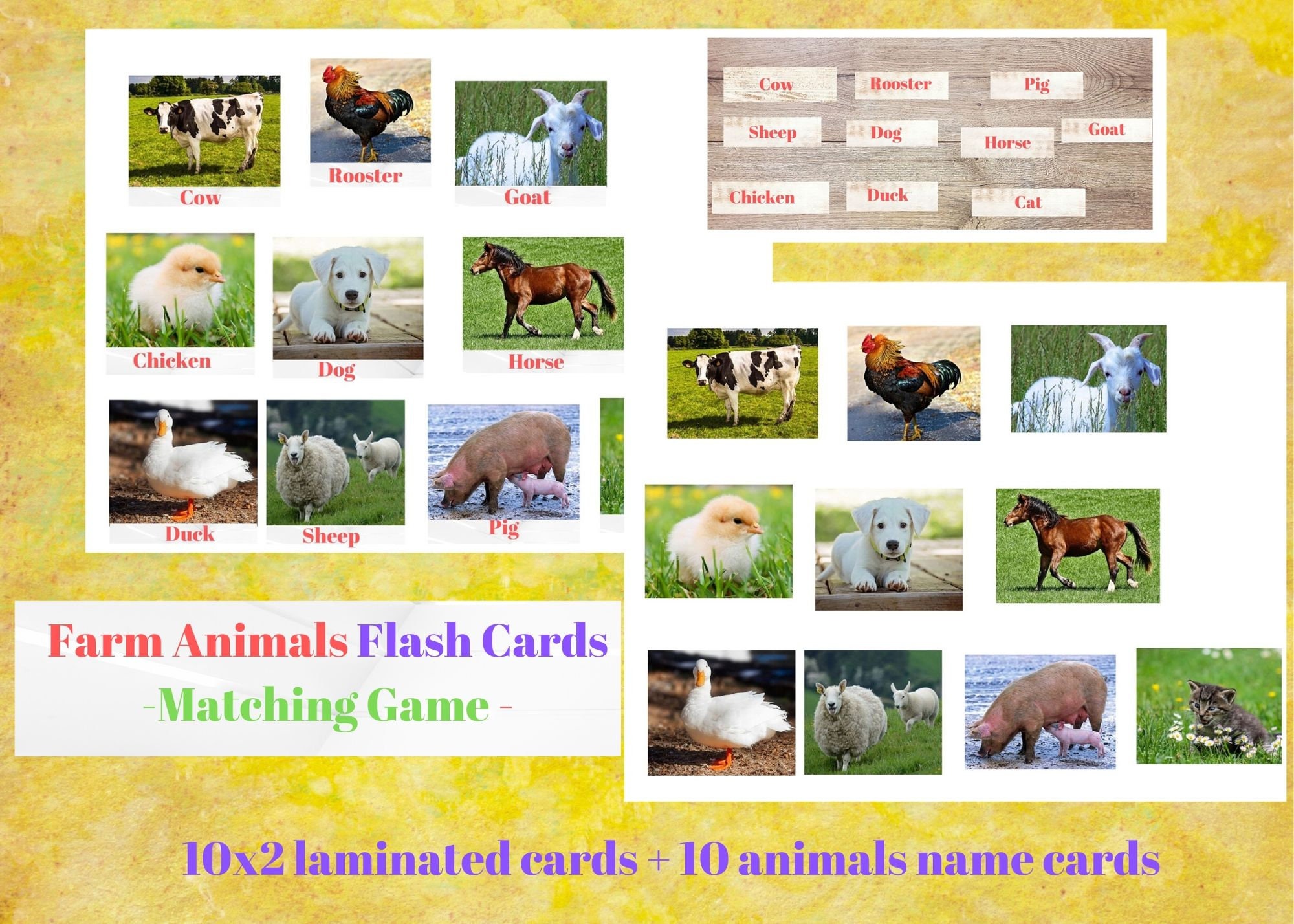 Farm Animals Cardsmatching Activity name Matching preschool - Etsy Sweden Farm Animals Cardsmatching Activity name Matching preschool - Etsy Sweden