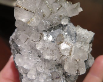 Mineral Specimen Mercedes Pyrite on Calcite Bonhams Marsha Dawson Collection