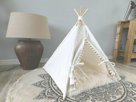 Pet teepee including fake fur or linen pillow tent tipi | Etsy Pet teepee including fake fur or linen pillow, tent, tipi