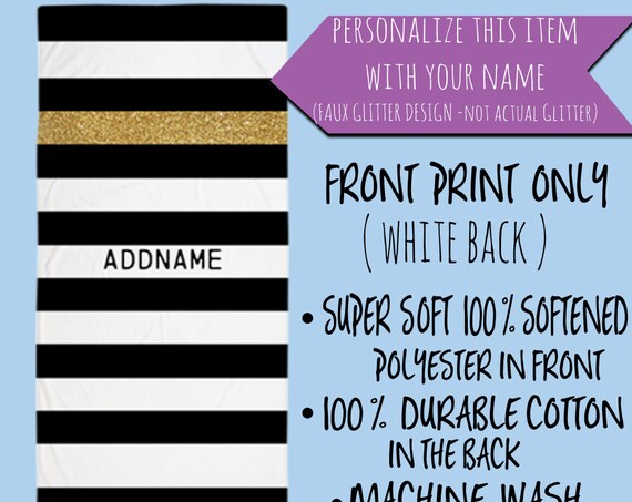 Personalized Beach Towel, Custom Stripes Beach Towel,Custom towel, Custom Towels,Custom Name Beach Towels, Personalized Gift, Choose A Color