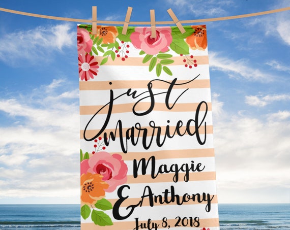 Beach Towel-Wedding Beach Towels -Custom Beach Towel -Bride Beach Towel, beach towels, personalized towel, personalized beach, beach blanket