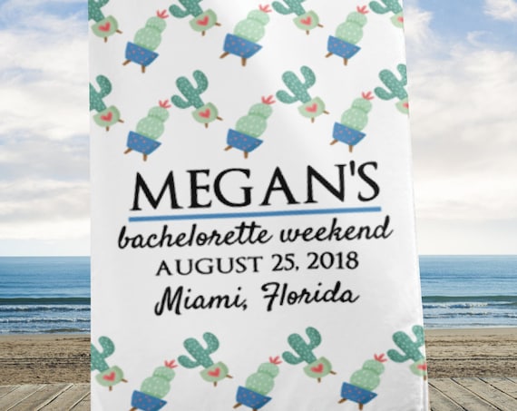 Personalized Bachelorette Weekend Beach Towel, Bachelorette Weekend, Bachelorette Party, Bachelorette Getaway, Bride's Name, Beach Wedding