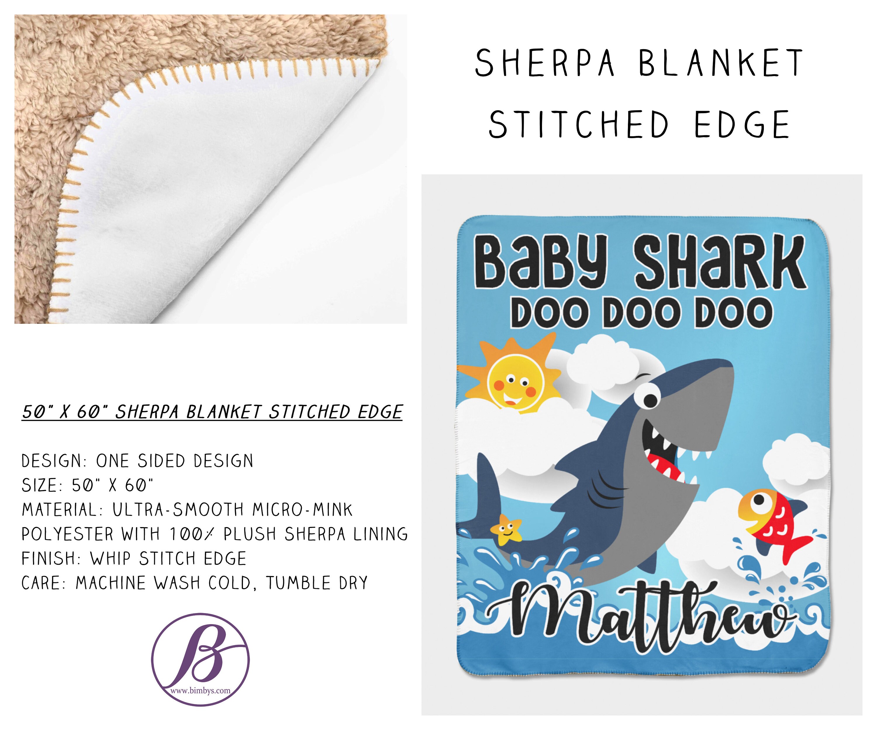 personalized shark blanket