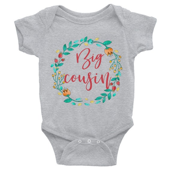 Floral Wreath Big Cousin shirt Big Cousin Shirt, Big Cousin, Big Cousin to be, New Cousin, Cousin Gift, Big Cousin tshirt, Cousin Announce
