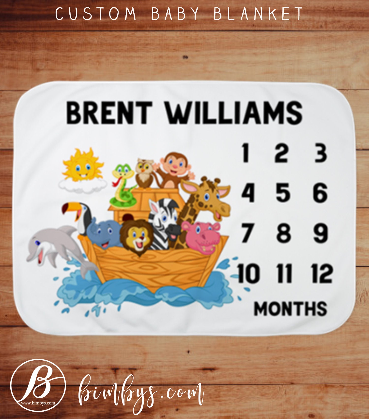 custom baby month blanket