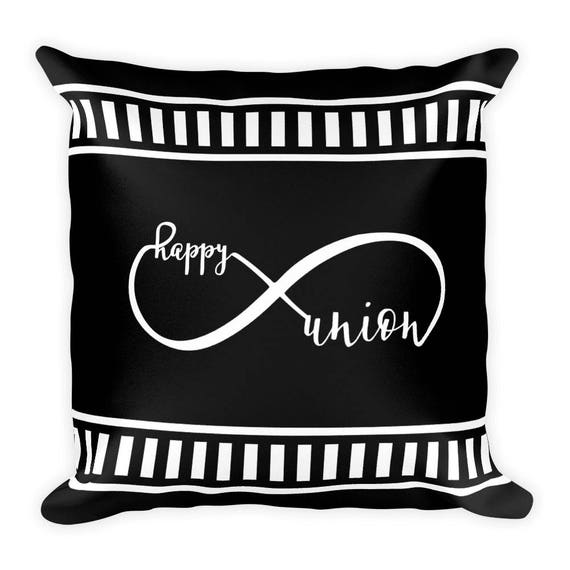 Infinity Happy Union 18" x 18" Square Pillow, Decorative Throw Pillow,