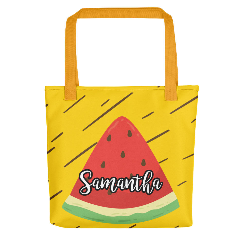 Custom Name Watermenlon Print Tote bag | Personalized Tote Bags | Custom Tote Bags ...