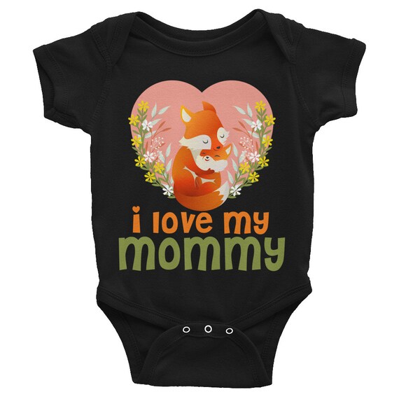 Woodland Hipster Fox ONSIE , I love my Mommy baby Bodysuit, I love my mom, Mothers day gift, Mommy, I love mom, Mom snapsuit, I love mommy