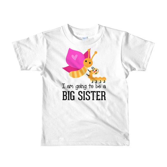 SALEON SALE!!! Big Sister Shirt! I am Going to be a big Sister Short sleeve kids t-shirt, Big Sister T-Shirt with Butterfly and Caterpillar