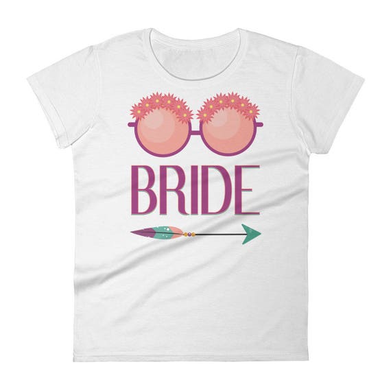 Bride Floral Glasses Bohemian Arrow Women's t-shirt | Wedding, Bachelorette Party T-Shirt | Bride T-Shirts | Bachelorette Shirts