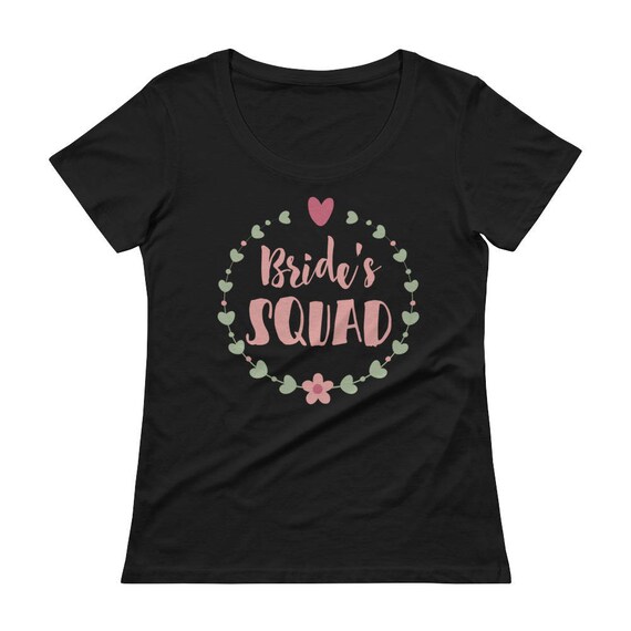 Bride's Squad Ladies' Scoopneck T-Shirt, Bride's T-Shirt, Bridesmaid Tops,Bachelorette party shirts, Bride Squad Shirt, Bridal party shirts,
