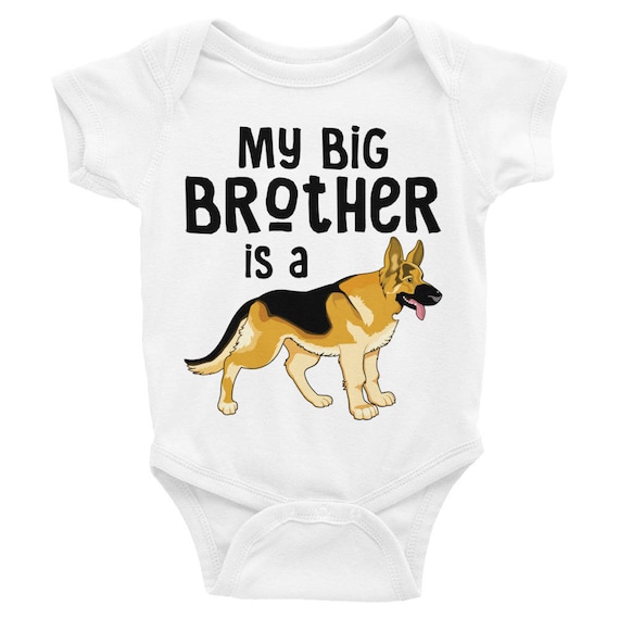 SALE!Brother Nappy My Big Brother is a German Shepherd Infant Bodysuit Onsie | Big Brother Nappy | Cute baby Bodysuits | Sibling Shirt Onsie