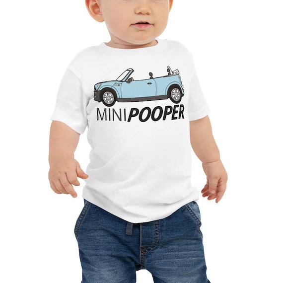 SALE Blue MINI POOPER Baby Shirt, Funny Baby Jersey Short Sleeve Tee, Poop Loading Shirts, Funny Shirts for Kids