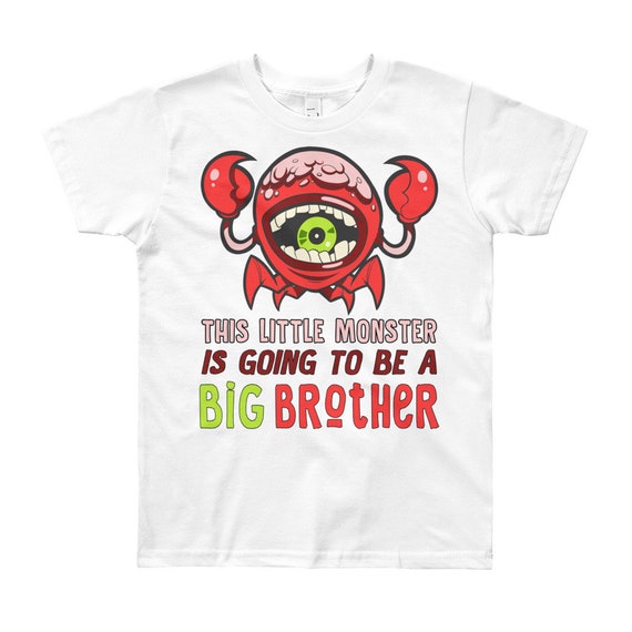 SALE This little monster is going to be a Big brother T-Shirt, pregnancy announcement, big brother, little monster, siblings