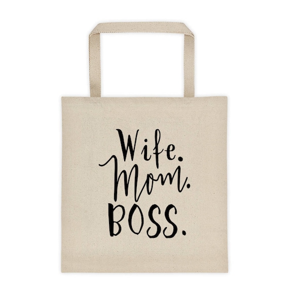 Wife Mom Boss Tote bag, Wife Appreciation Bag, Everyday Tote Bag, Canvas Tote Bag, Mom Tote Bag, Wife Tote Bag, Wifey Tote Bag, Honeymoon