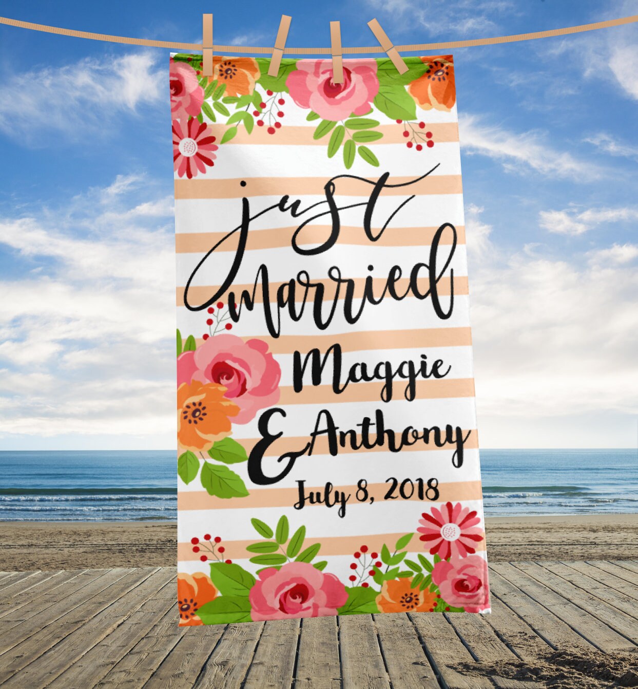 Beach Towel Wedding Beach Towels Custom Beach Towel Bride Beach