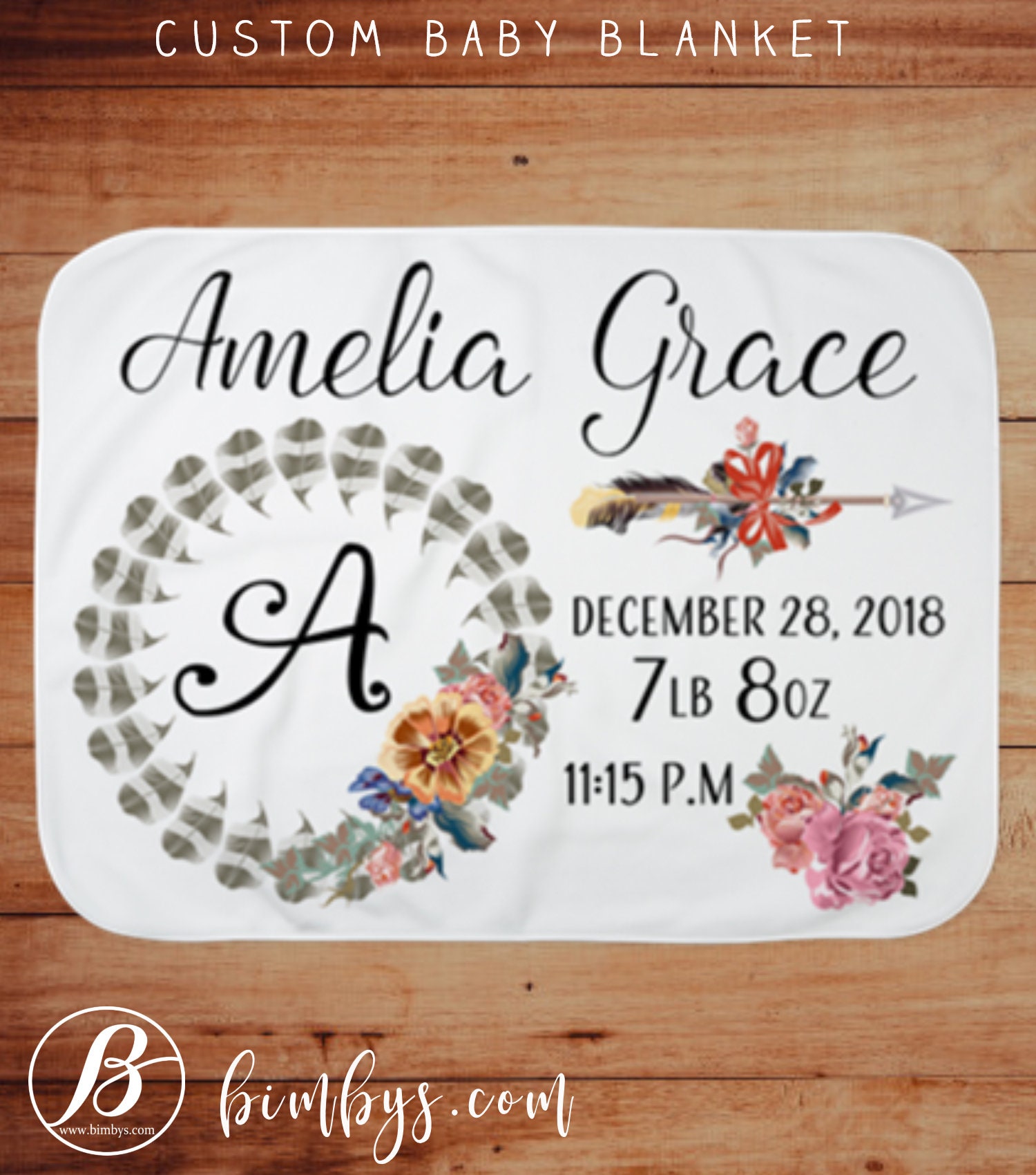 newborn baby blanket with name