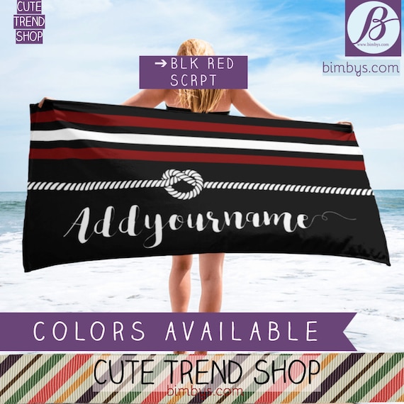 ON SALEPersonalized Monogram Beach Towel - Rope Knot Custom Towels - Monogram Towels - Personalized Towels - bathroom, personalized gift