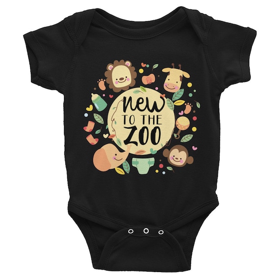 ON SALE!! New to the Zoo - Safari Animals Infant Bodysuit, Cute Animals baby Onepiece, Custom Baby Outfit, Personalized Baby Tee