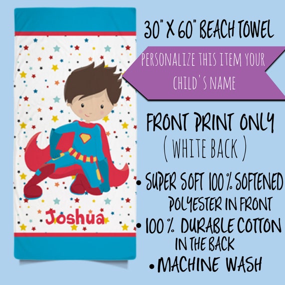 Custom beach Towel for Kids, Superhero Kids Beach Towel, kids beach towel, custom beach towel, kids beach towels, personalized towels,kids