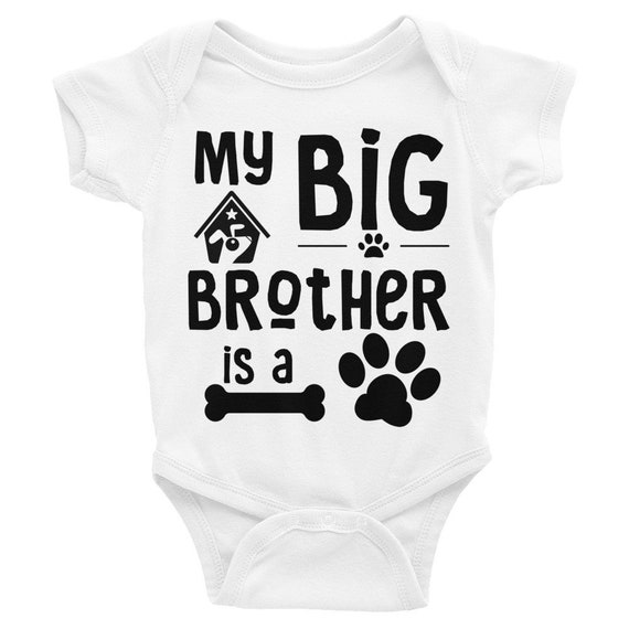 SALE!ON SALE!Big Brother Baby Bodysuit | Dog Big Brother Baby Nappy | Big brother shirt | little brother shirt | brother announcement