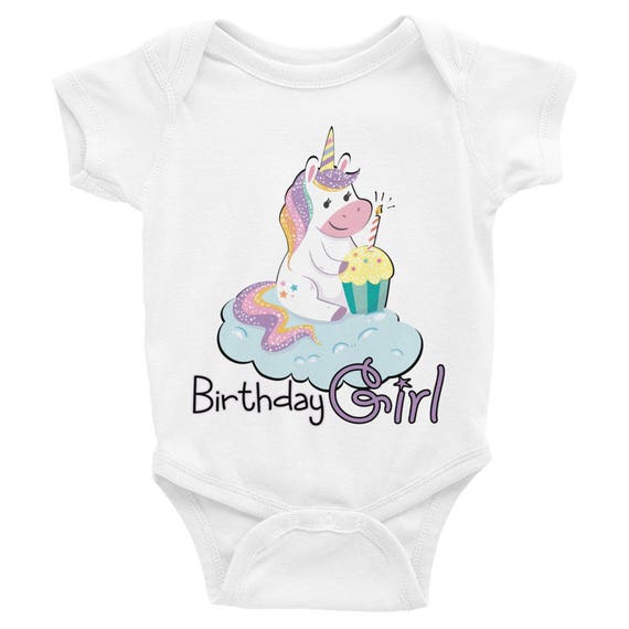 Unicorn 1St Birthday Outfit Infant Bodysuit, Baby Romper, Baby Bodysuit, Baby Birthday Outfits for Girls, Birthday Outfit, Baby Girl Outfit