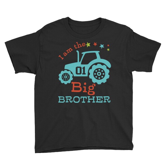 Big Brother T-Shirt Tractor Print, Big Brother Shirt - Sibling Shirt - Pregnancy Announcement, Big Brother Shirt - Sibling Shirt - Pregnancy