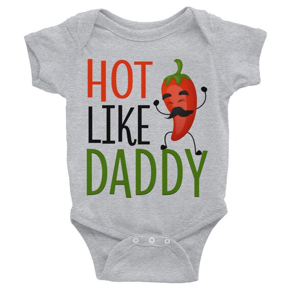 Hot Like Daddy Funny Baby Nappy Cute Baby Onepiece, Baby romper, Daddy Bodysuit, Cute snapsuit, Dad shirt, Fathers day onsie, Fathers day