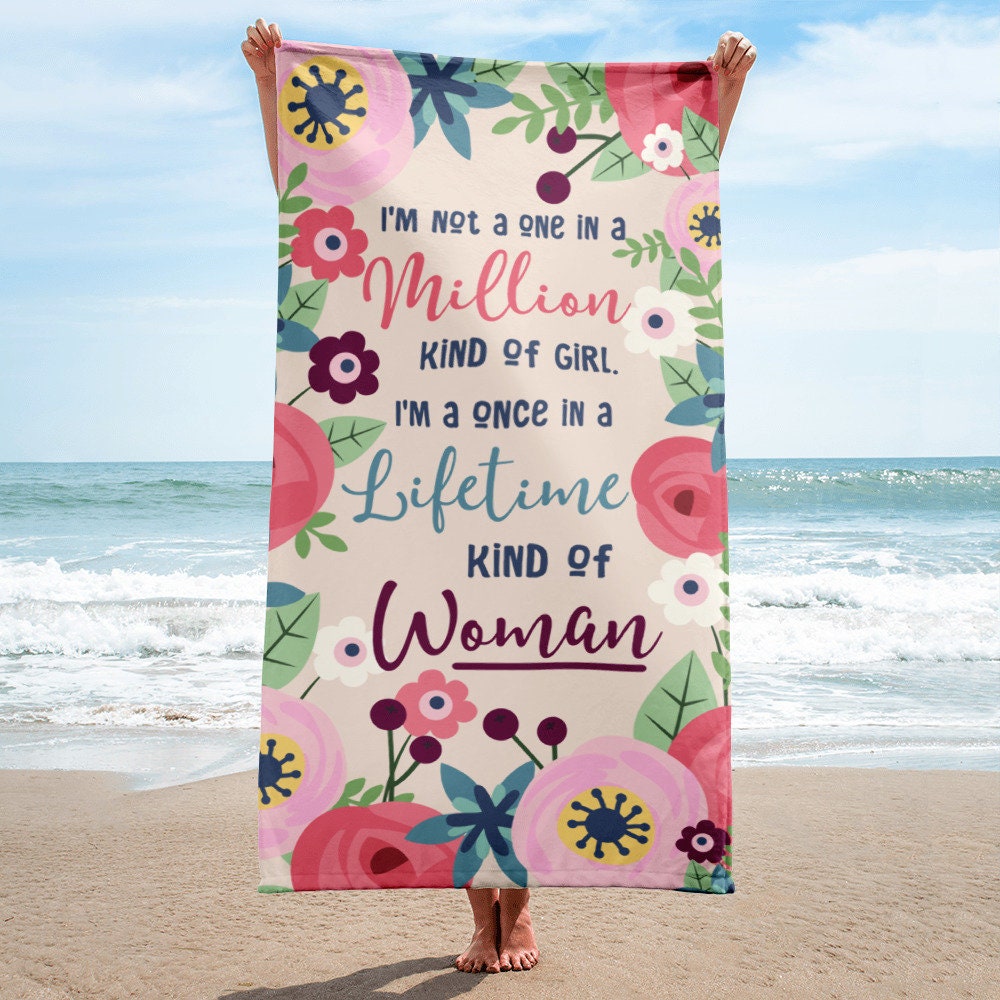 Wedding Gift Feminine Towel Floral Beach Towel Floral Bath Towel