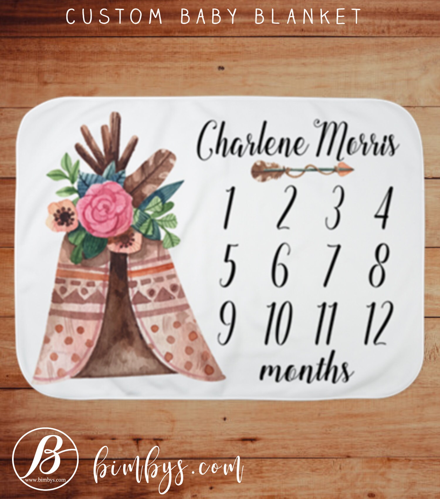 custom monthly baby blanket