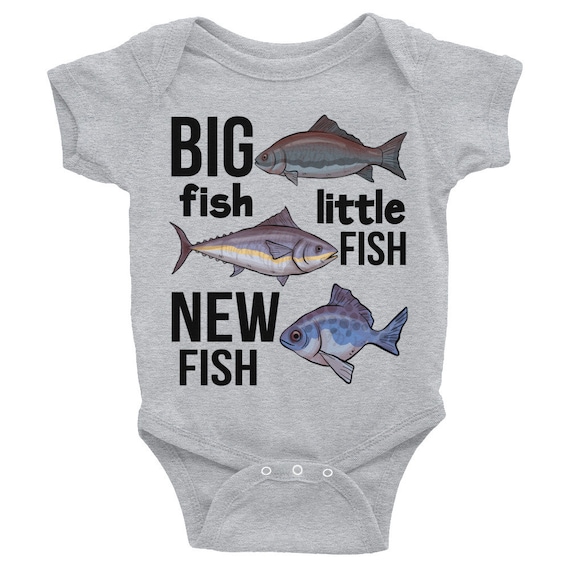 Fishing Baby Nappy - Cute Baby Onepiece - Big Fish Little Fish NEW Fish, Fishing Buddy Baby clothes, Fishing Baby Snapsuit, Fishing Bodysuit