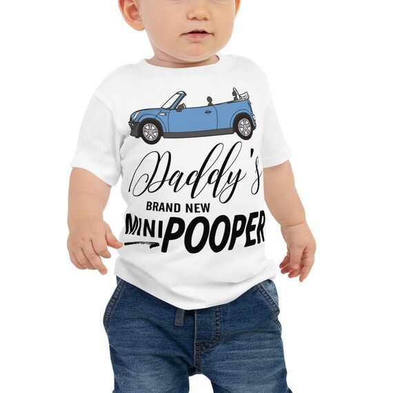 Funny Baby Jersey Short Sleeve Tee - Daddy's Mini Pooper - Daddy's Brand New Mini Pooper, Funny Car Shirt, Newborn Shirt, Newborn Clothes