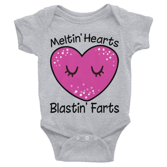 SALE!Funny Nappy Infant Bodysuit Meltin' Hearts and Blastin' Farts, Funny Onsie, Funny Baby Nappy, Funny Onsies, Funny Baby Shirt, Baby Gift