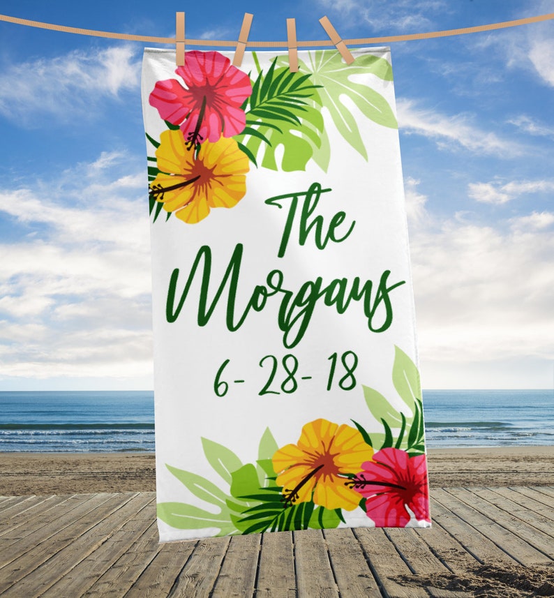 Wedding Towel Custom Wedding Beach Towel Personalized Beach Etsy