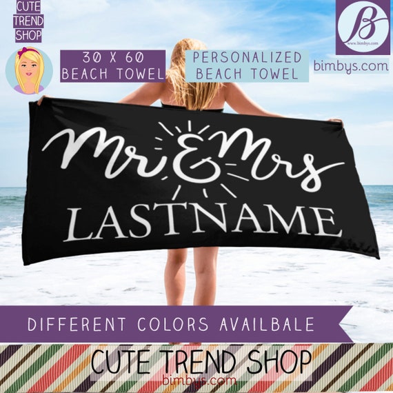 ON SALEPersonalized Wedding Gift | Mr and Mrs Beach Towel | Newlywed Gift | Wedding Gifts | Housewarming Gift | Engagement and Newlywed Gift