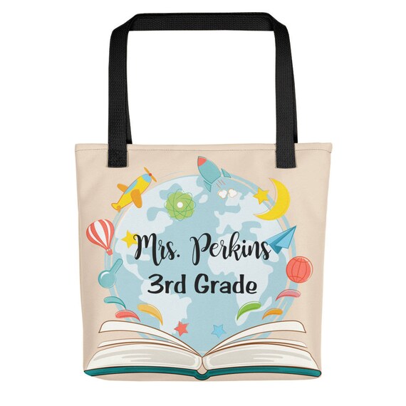 Custon Name Teacher's Tote bag | unique teacher gift | custom tote personalized gift | personalized tote , personalized bag, Teacher Gifts