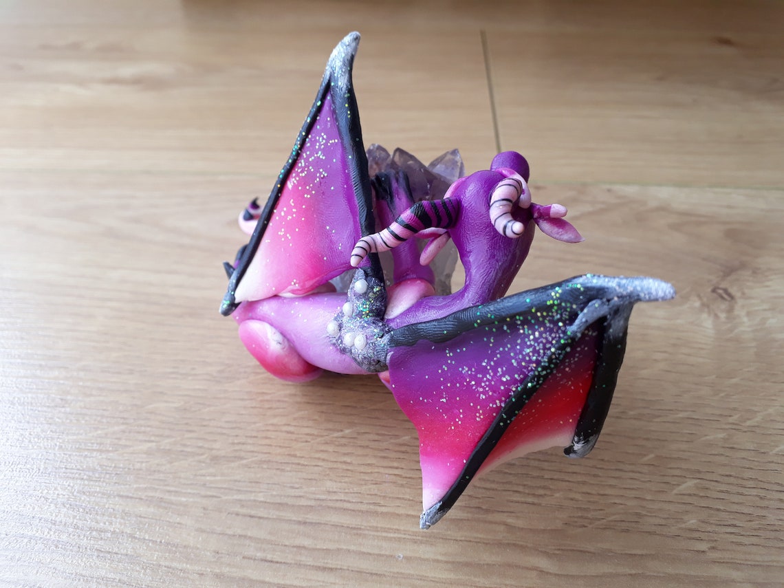 Amethyst Dragon amethyr Handmade Dragon Sculpture Etsy