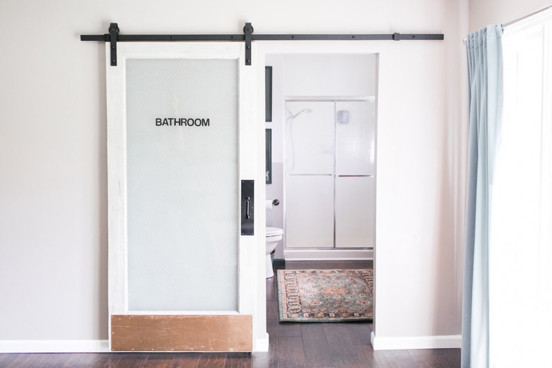 8 Foot Sliding Barn Door Hardware Black Includes Easy Etsy