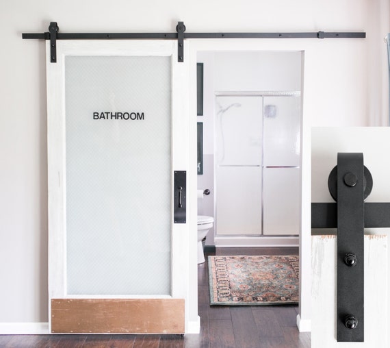 8 Foot Sliding Barn Door Hardware Black Includes Easy Step By Step Installation Video Ultra Quiet Successfully Tested 100 000 Rolls