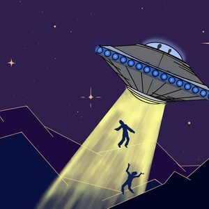 Alien Abduction Digital Print