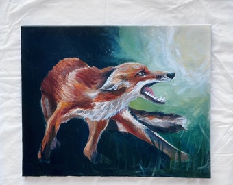 ORIGINAL Copper Fox Painting