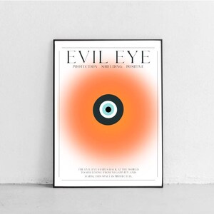 EVIL EYE Wall Art Printable Download, Blue Evil Eye Art, Nazar Printable Art, Evil Eye Decor, Cozy Home Decor, Aura Minimal Art, Abstract